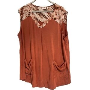 Logo tunic sleeveless blouse xl tie dye layering casual work school